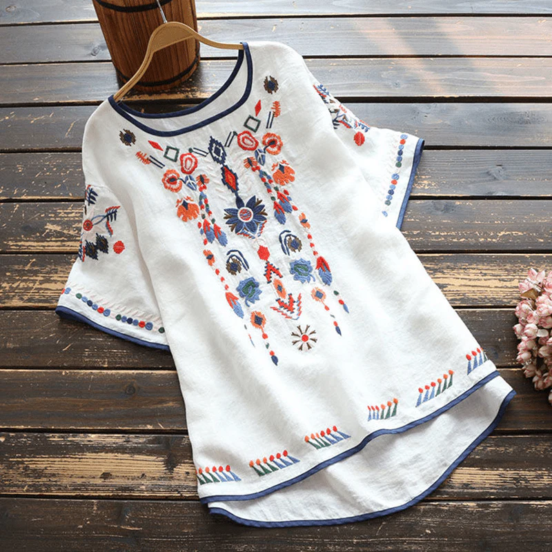 Ethnic Embroidered Blouse for Women, Loose Fit, Elegant Design, Soft Premium Fabric, Versatile for Casual and Formal Wear - Image 9
