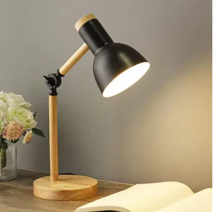 Eye Protection Small Table Lamp - Cute Macaron Wood Desk Lamp for Bedroom No Bulb - Image 6