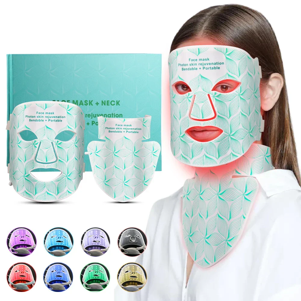 Facial LED Mask With Neck Red Light Infrared Therapy For Anti Aging Skin Rejuvenation Holiday Gifts 2026