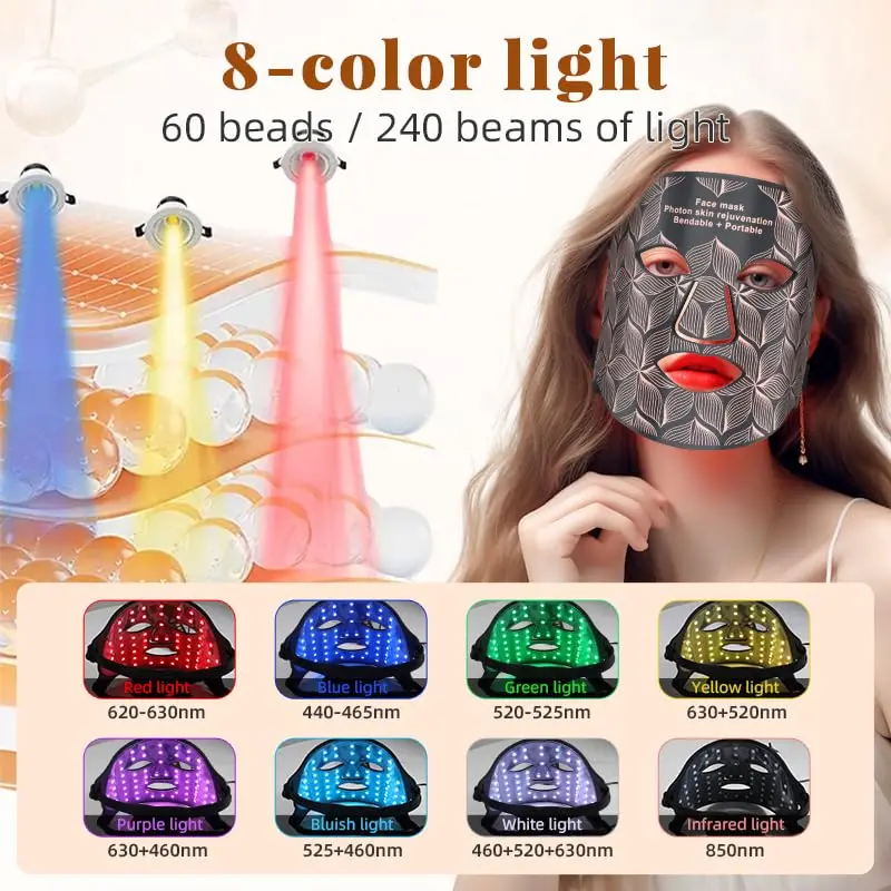 Facial LED Mask With Neck Red Light Infrared Therapy For Anti Aging Skin Rejuvenation Holiday Gifts 2026 - Image 3