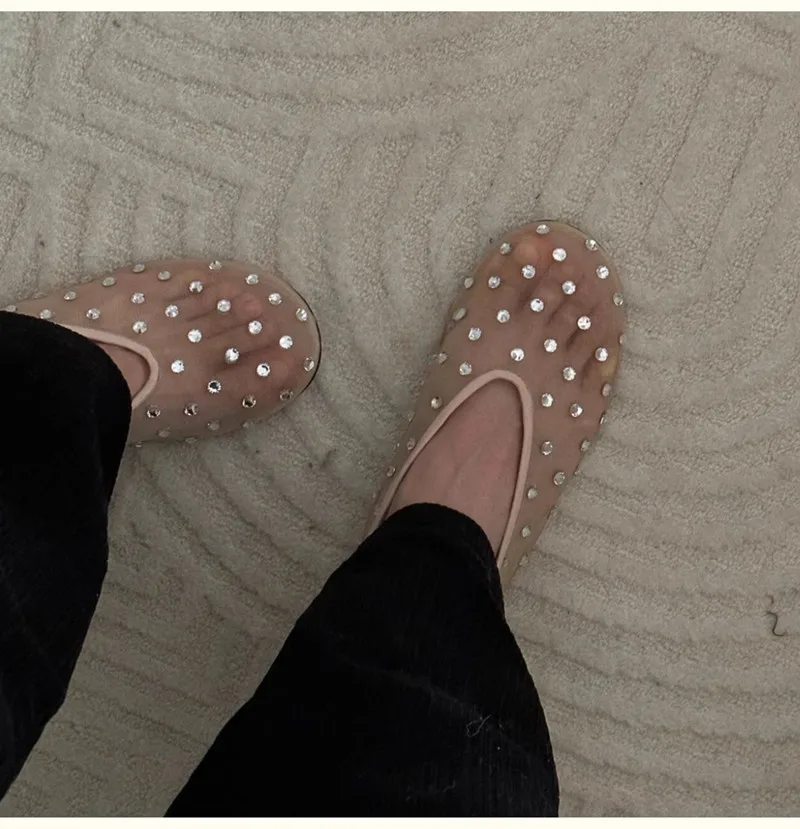 Breathable Women Ballet Flats - Mesh Crystal, Casual Walking - Image 19