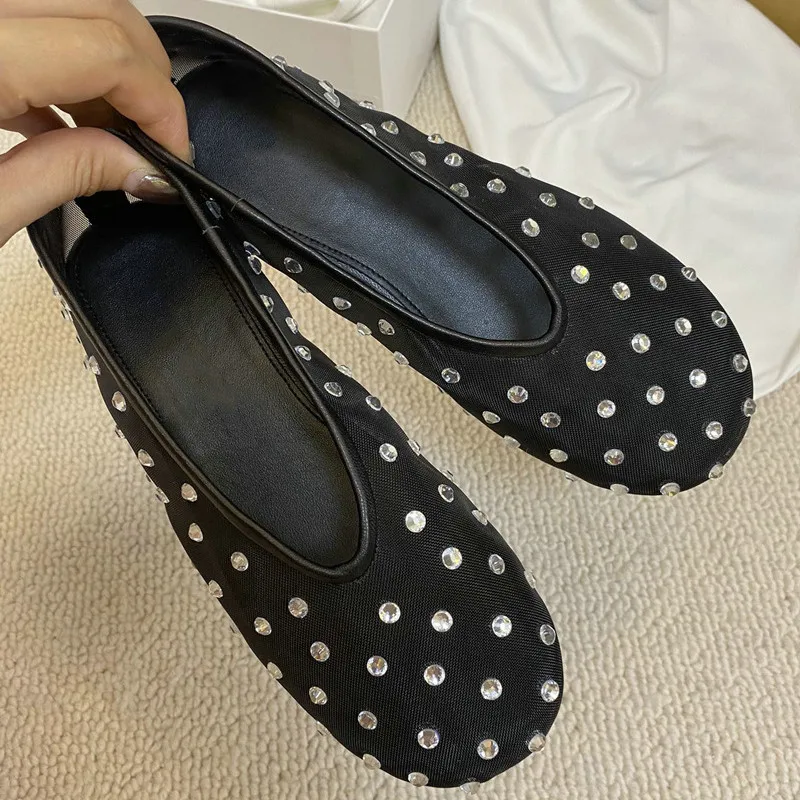 Breathable Women Ballet Flats - Mesh Crystal, Casual Walking - Image 3