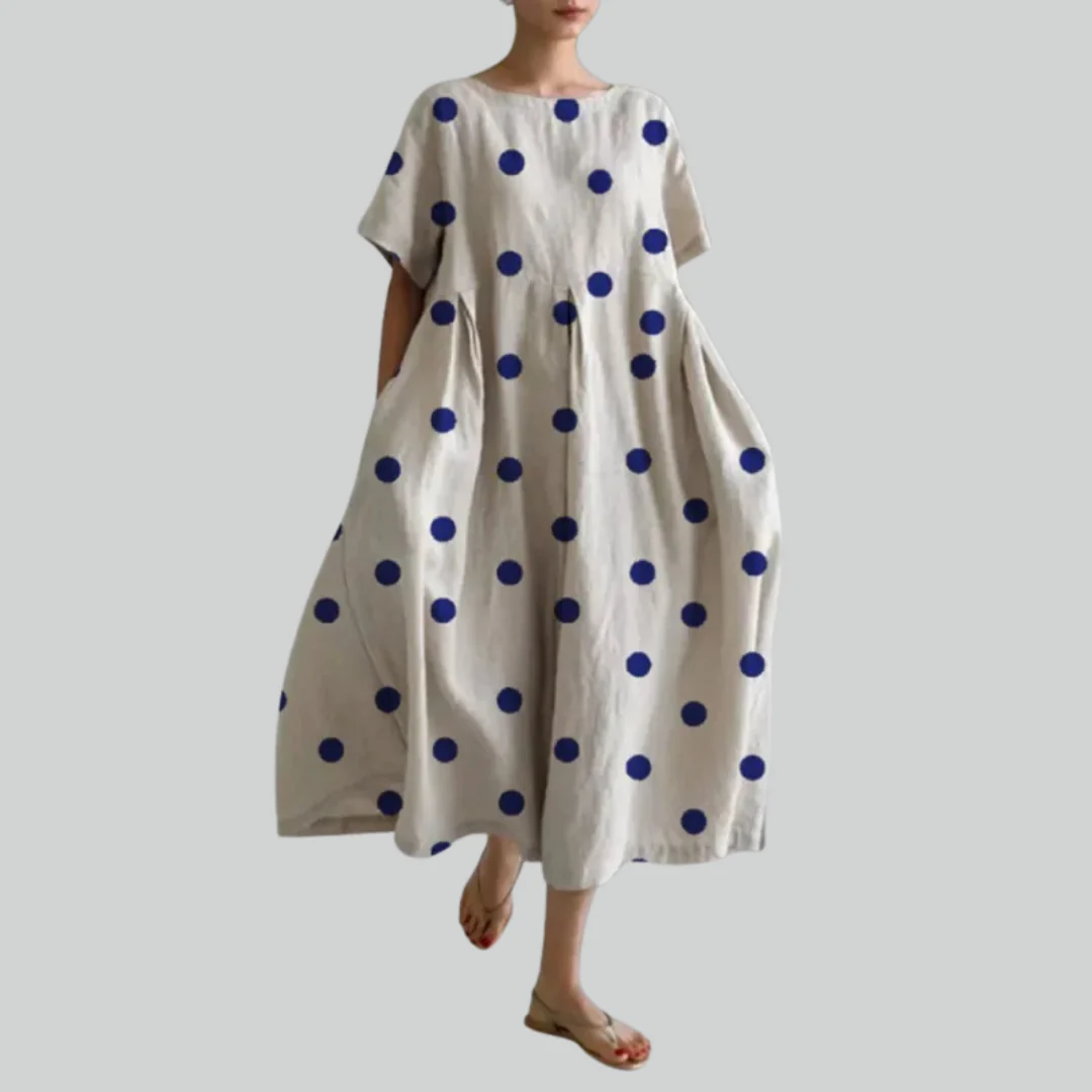 Fashion Lady Short Sleeve Loose Maxi Dress - Retro Flower Print Pocket Party Dress - Image 10