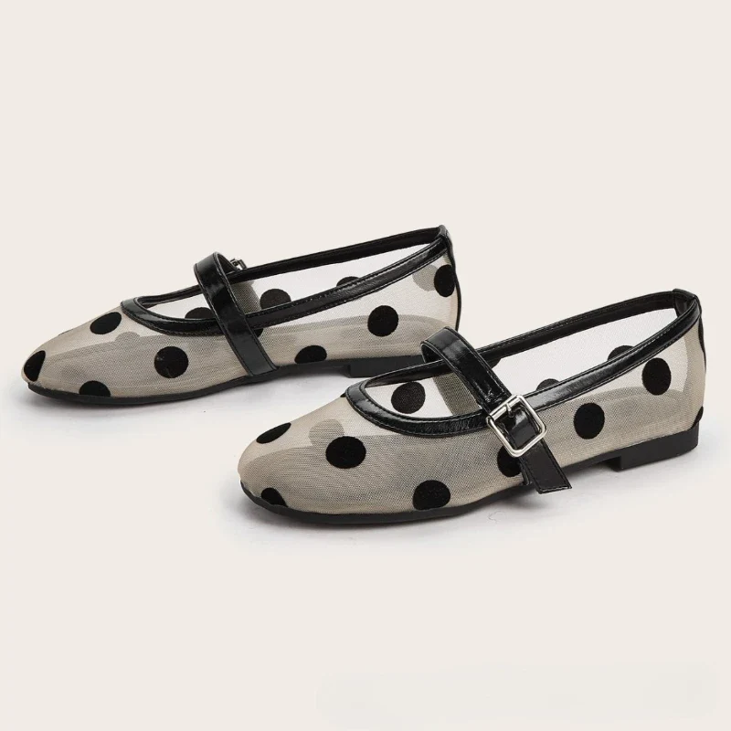 Breathable Women Mary Jane Flats - Round Toe Mesh, Casual - Image 2