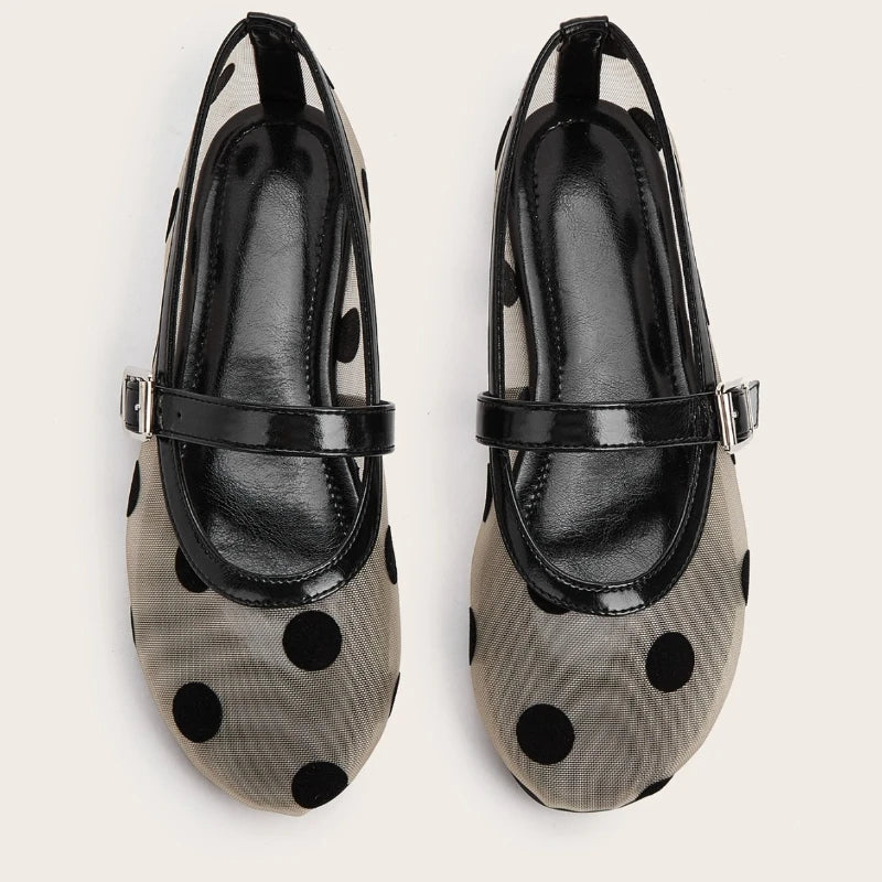 Breathable Women Mary Jane Flats - Round Toe Mesh, Casual - Image 3