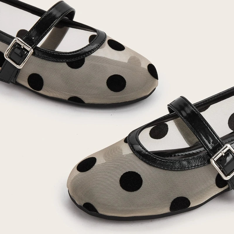 Breathable Women Mary Jane Flats - Round Toe Mesh, Casual - Image 4