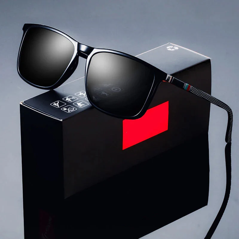Fashion Square Polarized Sunglasses for Men - UV400 Luxury Driving Fishing Eyewear