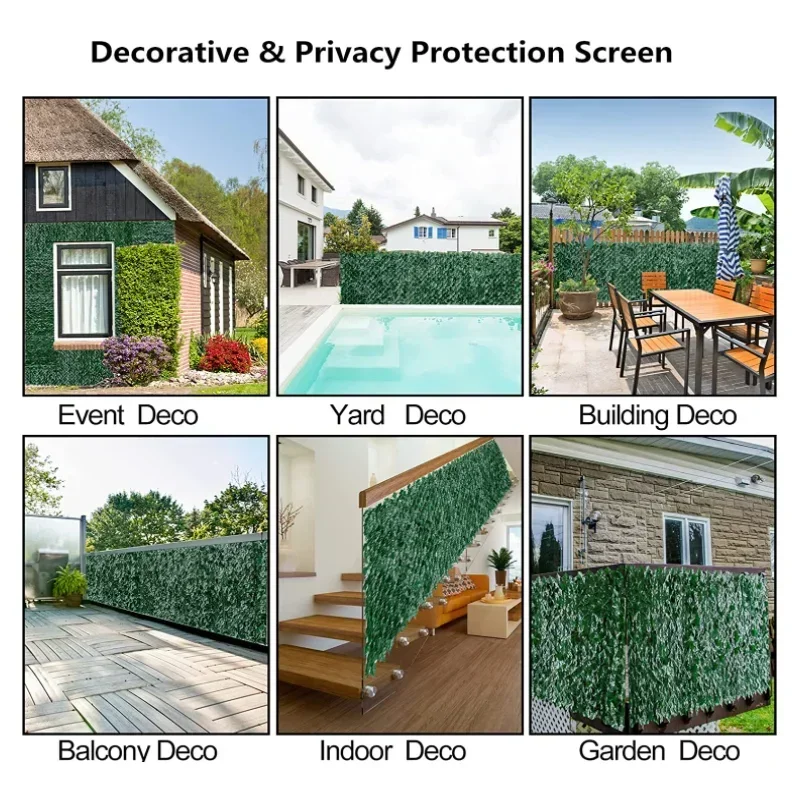 Faux Ivy Privacy Screen Panel - Indoor/Outdoor Green Leaf Garden Decoration for Home and Balcony - Image 6