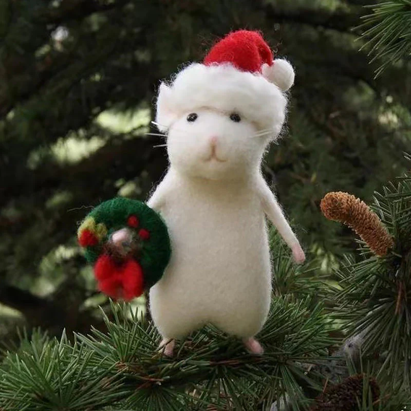 Handcrafted Felt Pumpkin Mouse Ornament - Unique Seasonal Decor for Halloween & Christmas Celebrations - Image 11