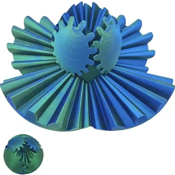 Fidget Gear Ball Steampunk 3D Printed Stress Relief - Image 7