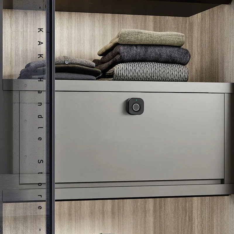 Fingerprint Lock Black Keyless Cabinet Drawer Lock Smart Biometric Anti Theft Home Security Fall 2025 Long Standby - Image 3