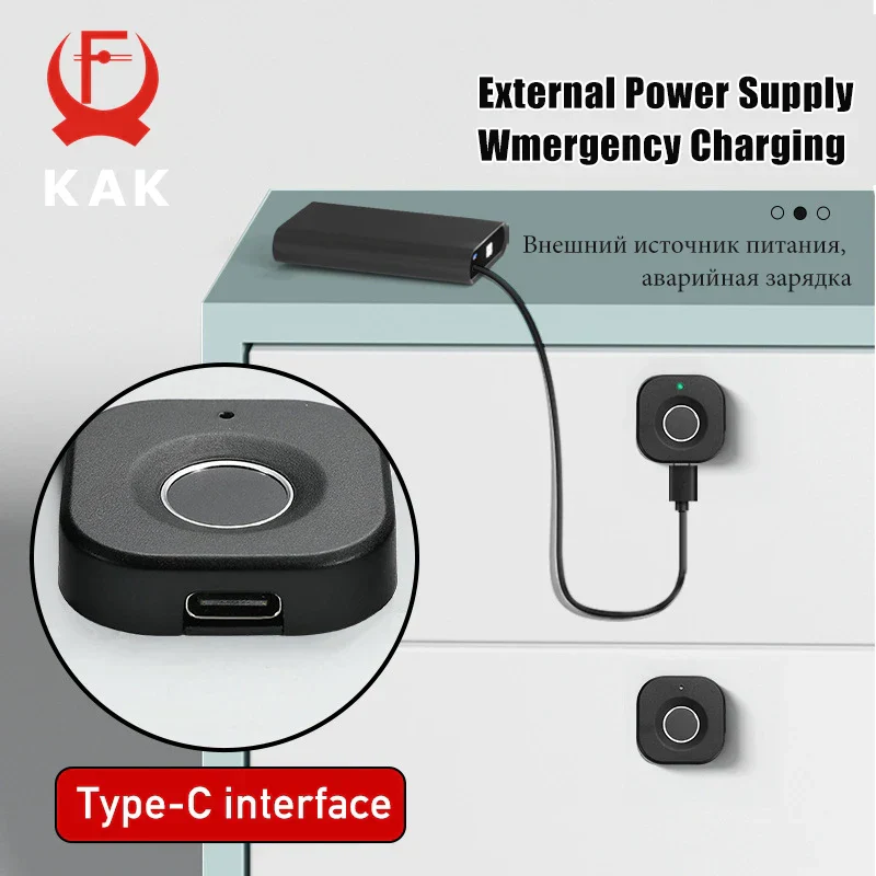 Fingerprint Lock Black Keyless Cabinet Drawer Lock Smart Biometric Anti Theft Home Security Fall 2025 Long Standby - Image 5