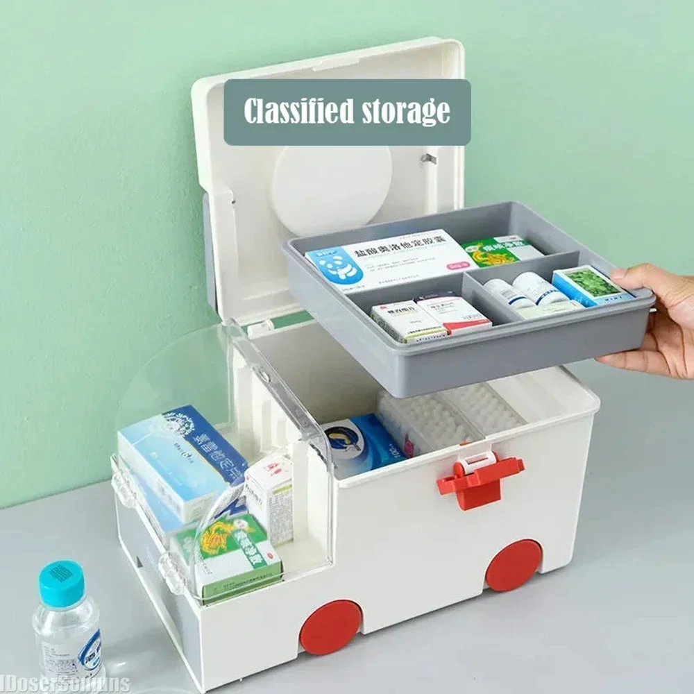 First Aid Kit Large Capacity Portable Medicine Storage Box Emergency Preparedness Fall 2025 Secure Latch - Image 2