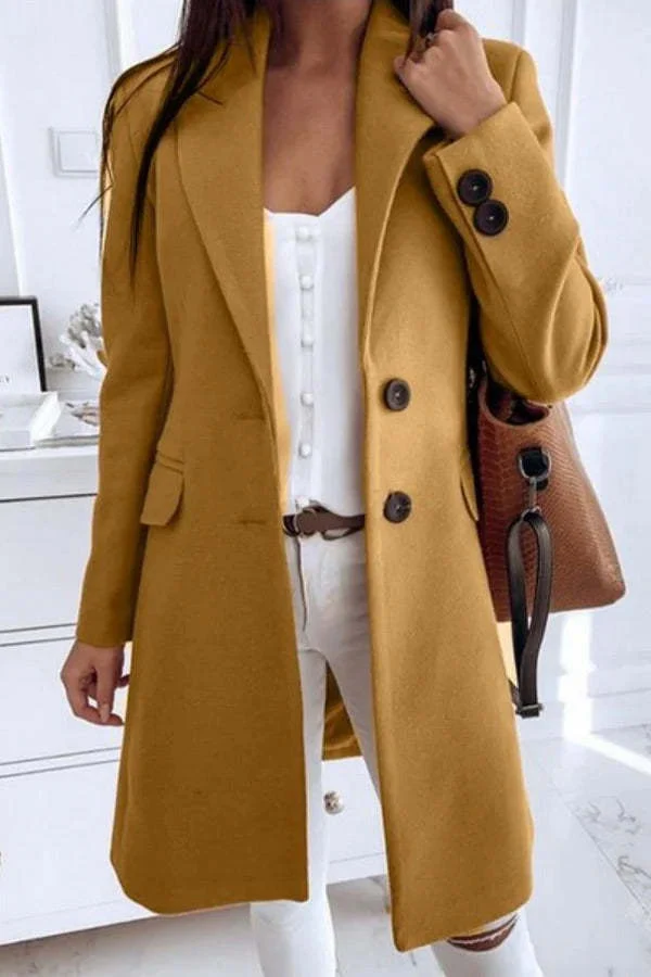 Fitted Classic Women's Wool Coat - Longline Slim Fit Woolen - Image 6