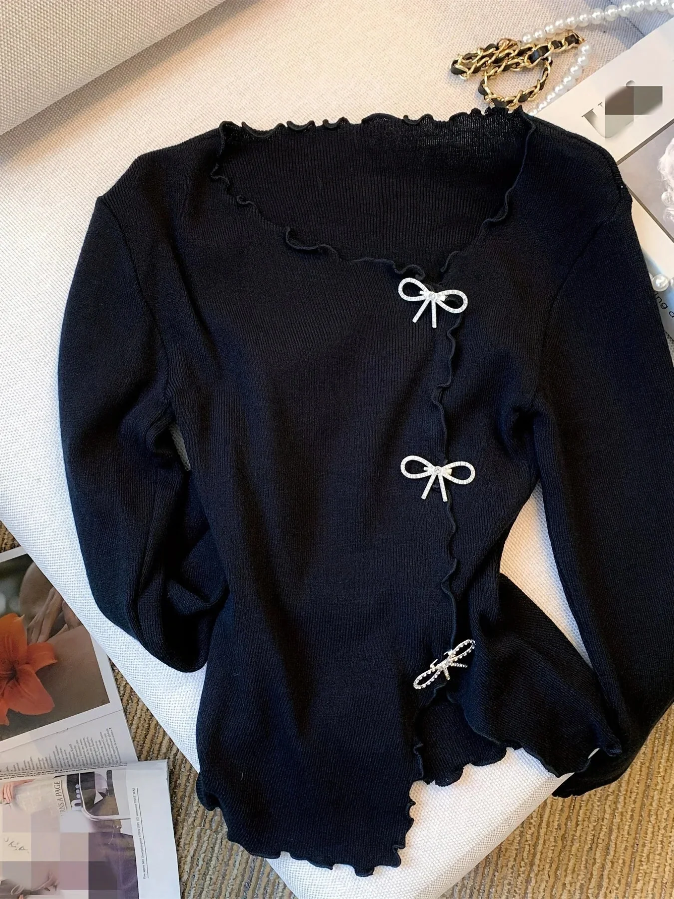 Fitted Flattering Women’s Pullover - Ribbed, Fine Knit - Image 2