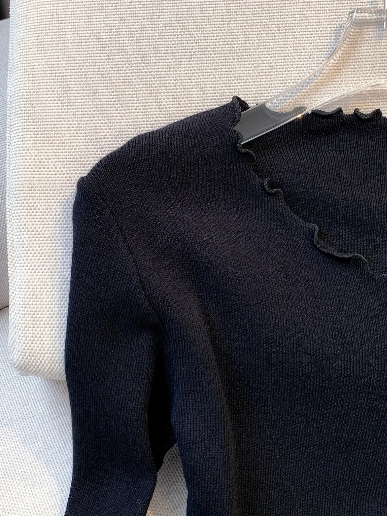 Fitted Flattering Women’s Pullover - Ribbed, Fine Knit - Image 4