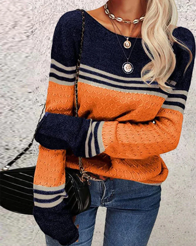 Fitted Women’s Knitted Jumper - Slim Fit, Textured Knit - Image 2