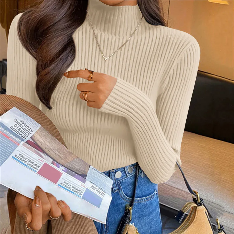 Fitted Women’s Turtleneck - Slim Ribbed Knit For Layering - Image 12