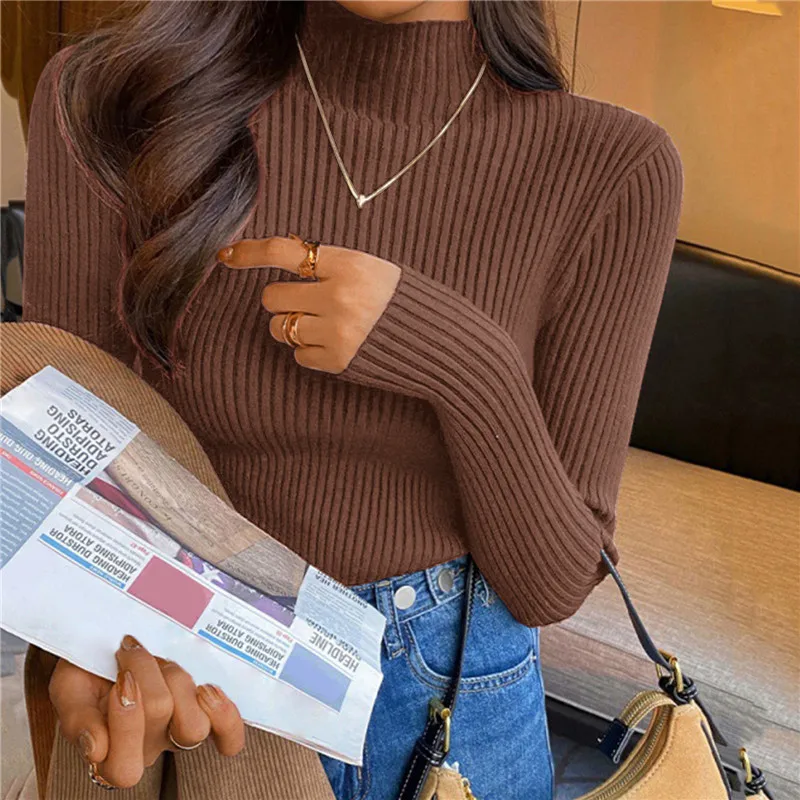 Fitted Women’s Turtleneck - Slim Ribbed Knit For Layering - Image 16