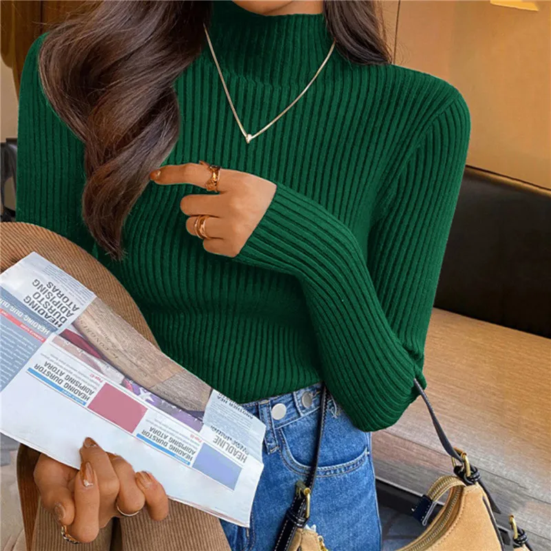 Fitted Women’s Turtleneck - Slim Ribbed Knit For Layering - Image 23