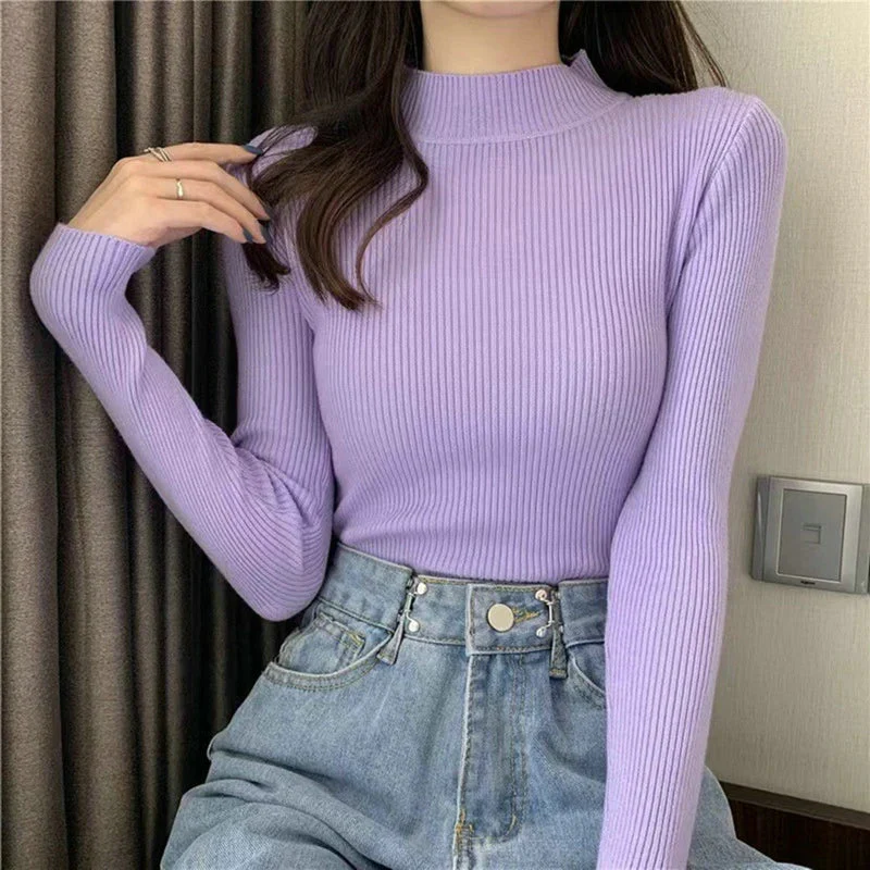 Fitted Women’s Turtleneck - Slim Ribbed Knit For Layering - Image 26