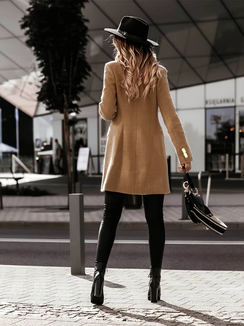 Fitted Women’s Wool Coat - Double Breasted, Insulated - Image 15