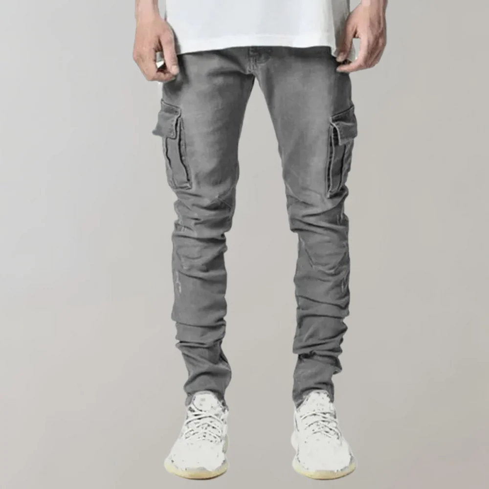 Flexible men's casual jeans – ultra-stretch design, breathable cotton, for summer - Image 6