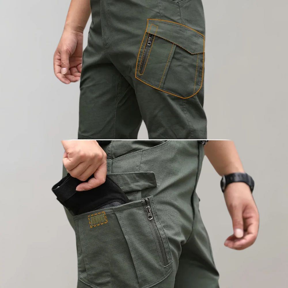 Flexible men's tactical cargo pants – breathable stretch fabric, for gym and casual wear - Image 4