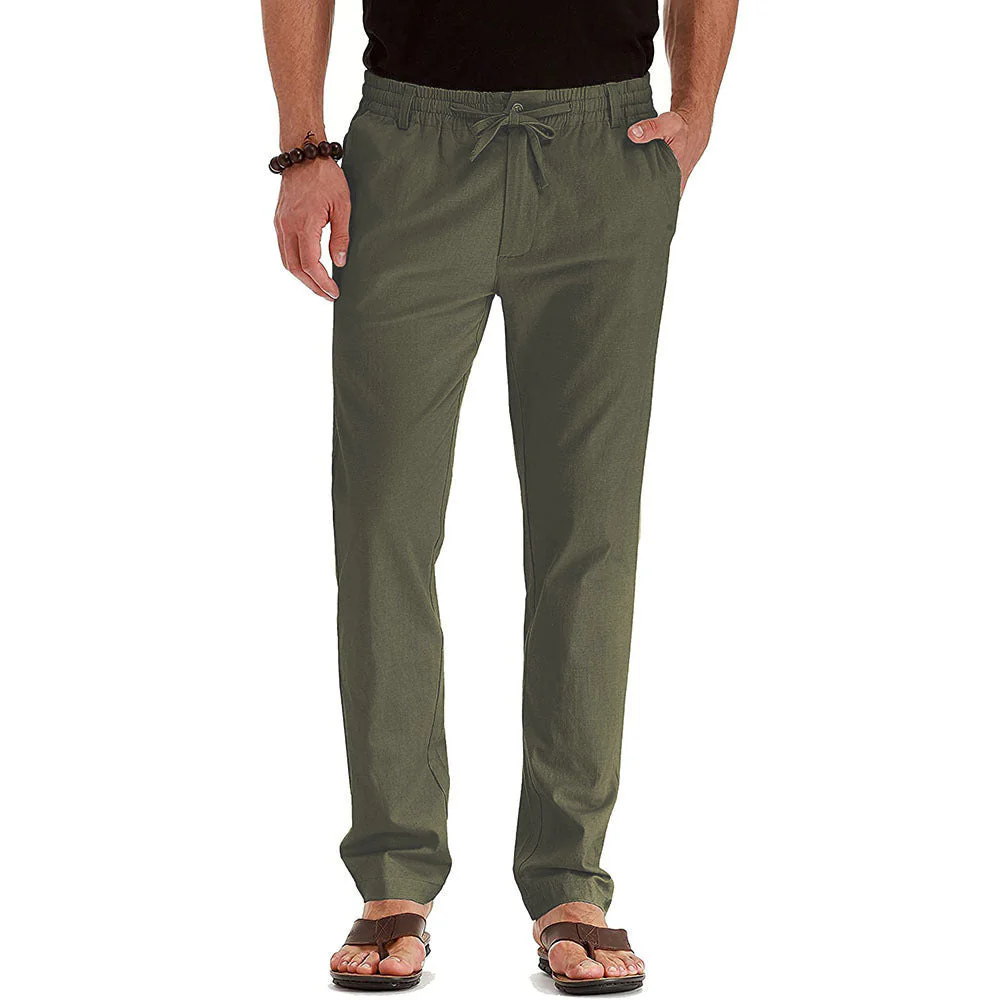 Flexible men's trousers – relaxed fit, elastic material, for office and casual wear