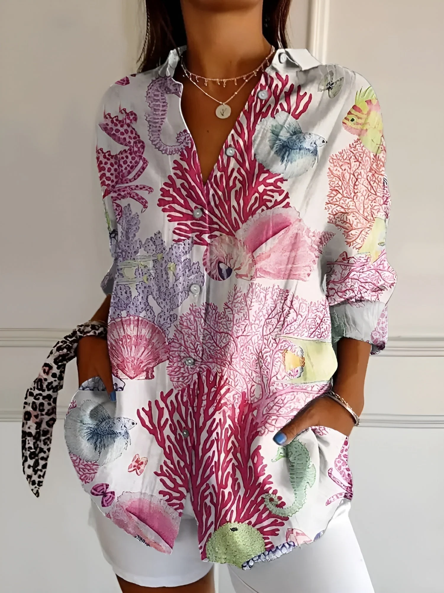 Floral Breeze Women's Blouse - Lightweight, Breathable Plus Size Tops in S-5XL for Casual or Professional Style