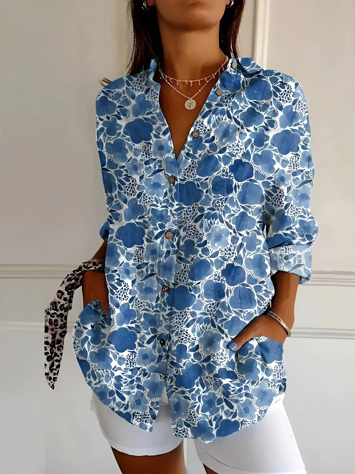 Floral Breeze Women's Blouse - Lightweight, Breathable Plus Size Tops in S-5XL for Casual or Professional Style - Image 12
