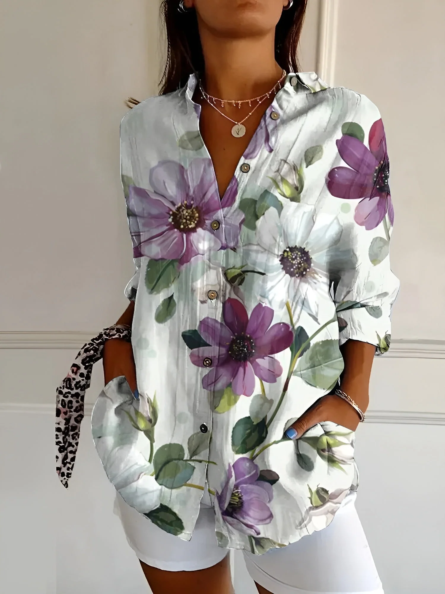 Floral Breeze Women's Blouse - Lightweight, Breathable Plus Size Tops in S-5XL for Casual or Professional Style - Image 13