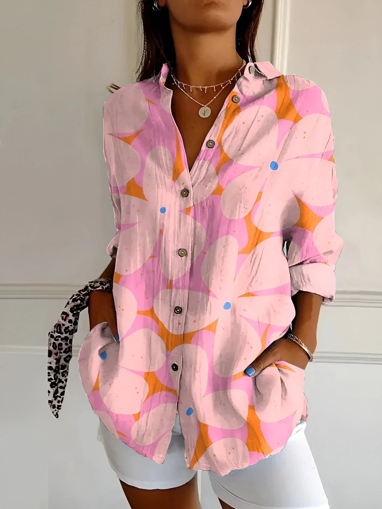 Floral Breeze Women's Blouse - Lightweight, Breathable Plus Size Tops in S-5XL for Casual or Professional Style - Image 2