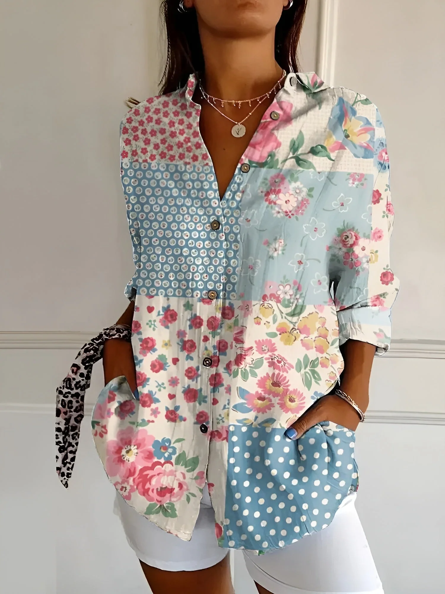 Floral Breeze Women's Blouse - Lightweight, Breathable Plus Size Tops in S-5XL for Casual or Professional Style - Image 4
