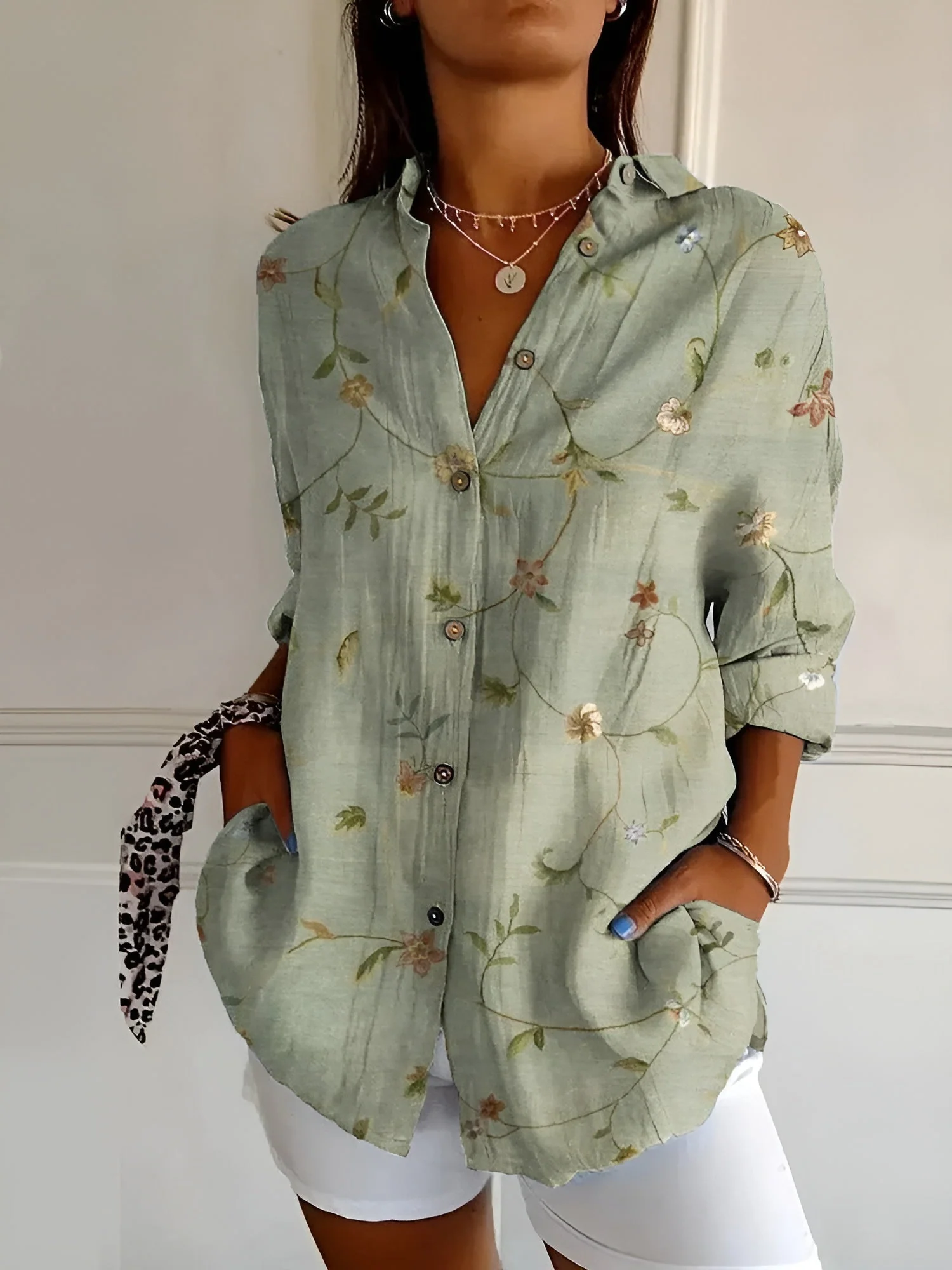 Floral Breeze Women's Blouse - Lightweight, Breathable Plus Size Tops in S-5XL for Casual or Professional Style - Image 8