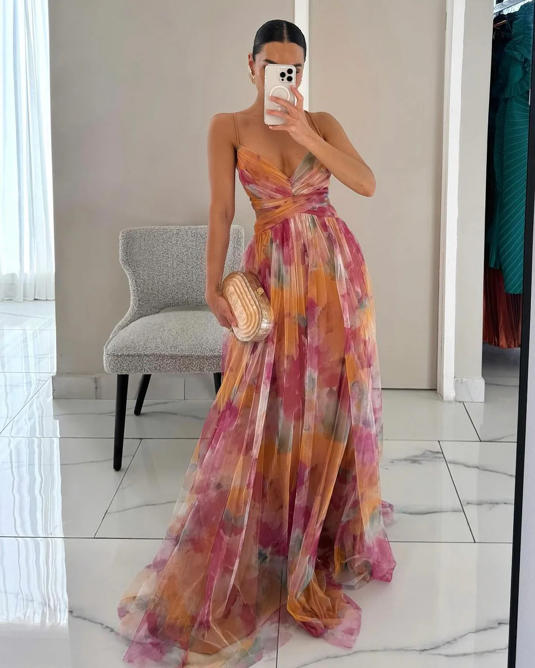 Floral Maxi Dress for Women, Adjustable Back Closure, Summer Wedding Guest Dress, Elegant and Comfortable - Image 7