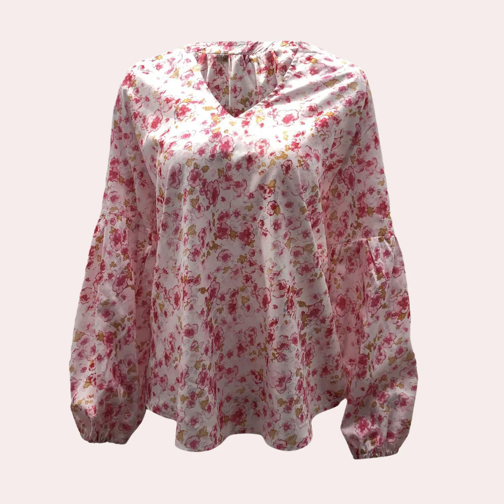 Floral Print Blouse for Women, Lightweight Summer Top, Plus Size Casual Loose Fit in Green, Purple, Pink - Image 3