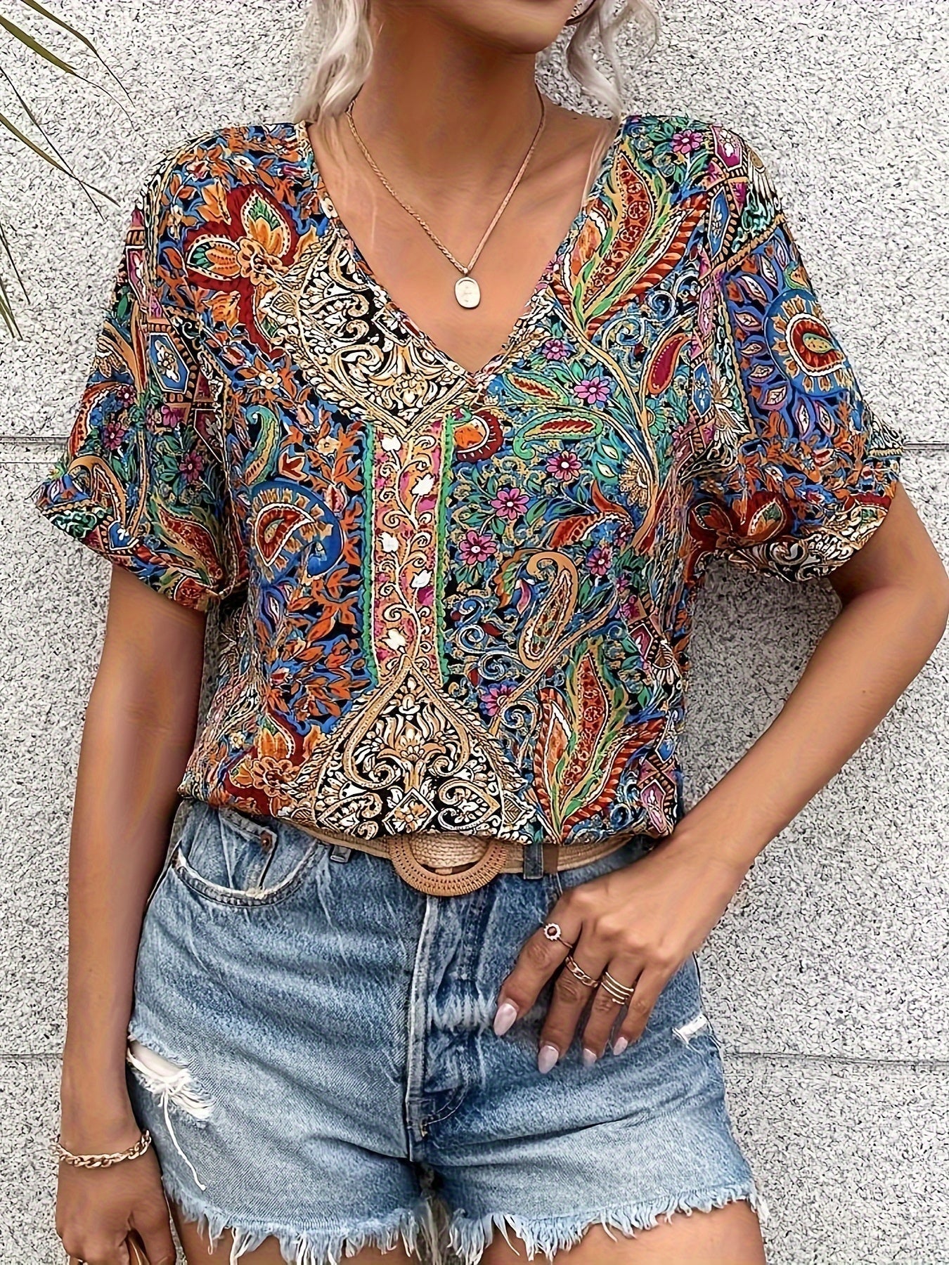 Floral Womens Blouse - Soft, Versatile Summer Top with Flattering Fit for Casual or Evening Wear - Image 6