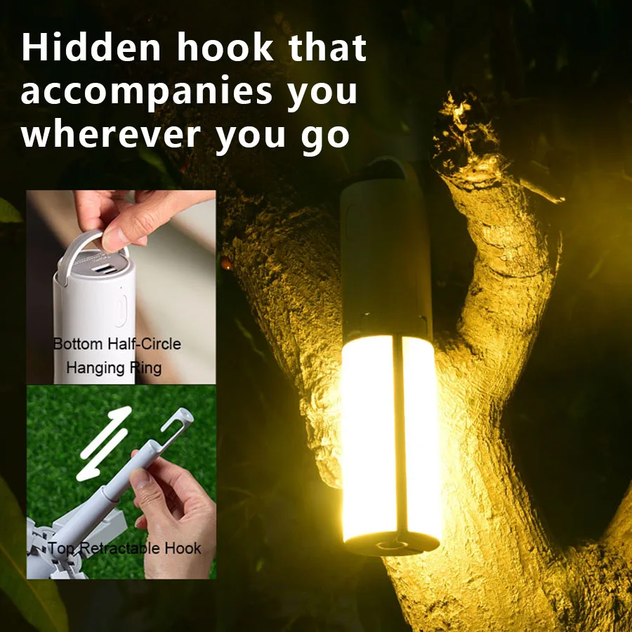 Folding Outdoor Camping Light Portable Lantern Rechargeable 3 Modes Dimmable for Tent Emergency Use - Image 3
