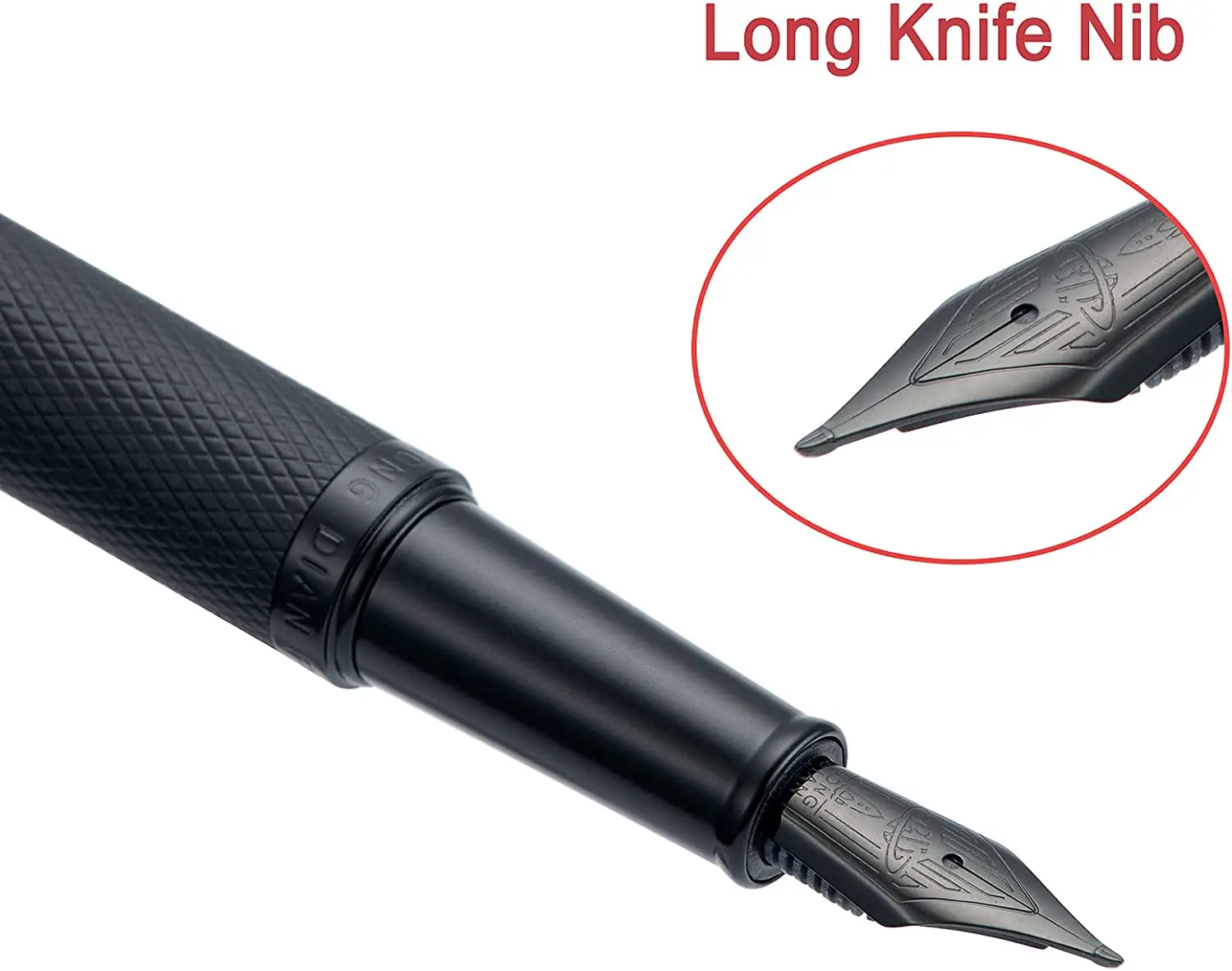 Fountain Pen Titanium Black Metal Pen With Tree Textured Grip Executive Office Fall 2025 Precise Nib Gift - Image 5