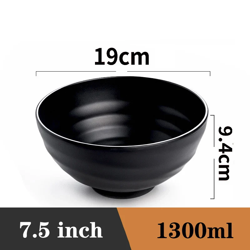Ramen Bowl Black Plastic Japanese Style Noodle Bowl - Image 18