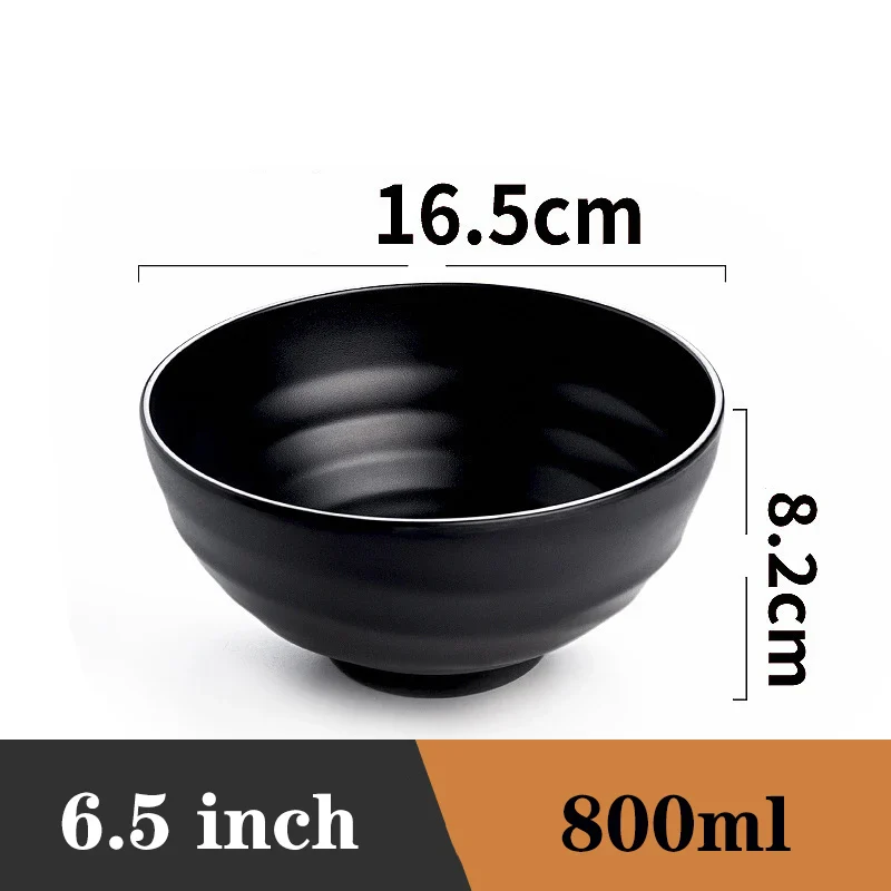 Ramen Bowl Black Plastic Japanese Style Noodle Bowl - Image 19