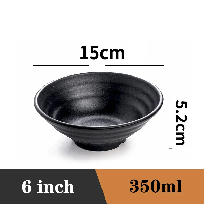 Ramen Bowl Black Plastic Japanese Style Noodle Bowl - Image 23