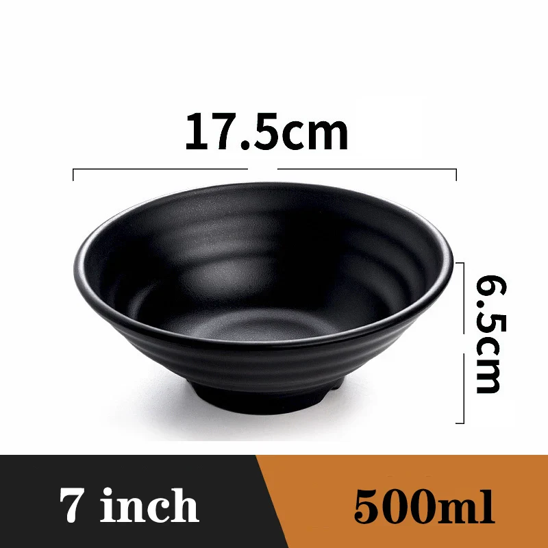 Ramen Bowl Black Plastic Japanese Style Noodle Bowl - Image 25