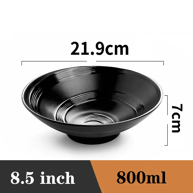 Ramen Bowl Black Plastic Japanese Style Noodle Bowl - Image 26