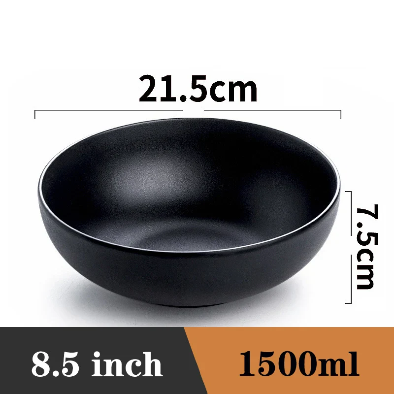 Ramen Bowl Black Plastic Japanese Style Noodle Bowl - Image 28