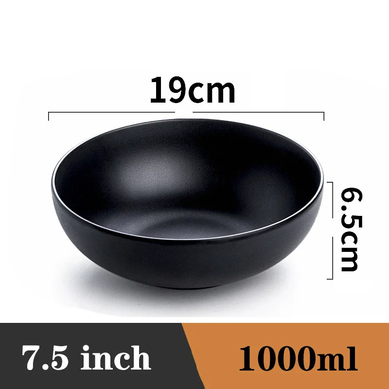 Ramen Bowl Black Plastic Japanese Style Noodle Bowl - Image 29