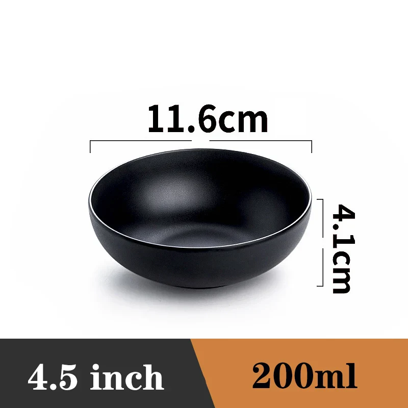Ramen Bowl Black Plastic Japanese Style Noodle Bowl - Image 30