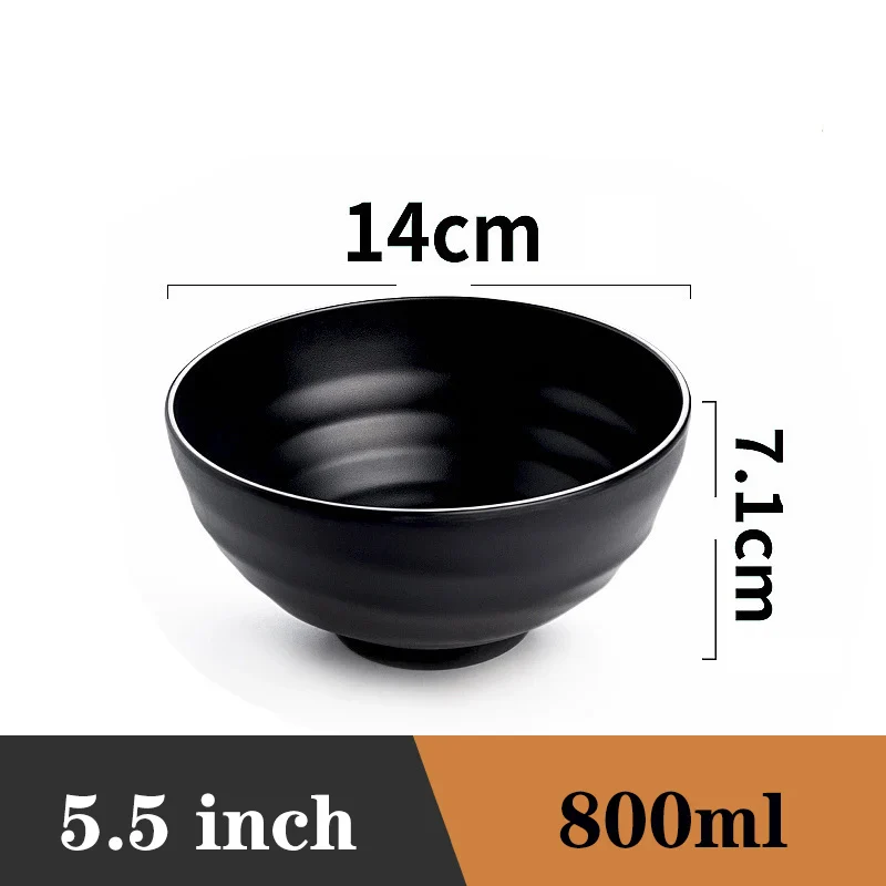 Ramen Bowl Black Plastic Japanese Style Noodle Bowl - Image 31