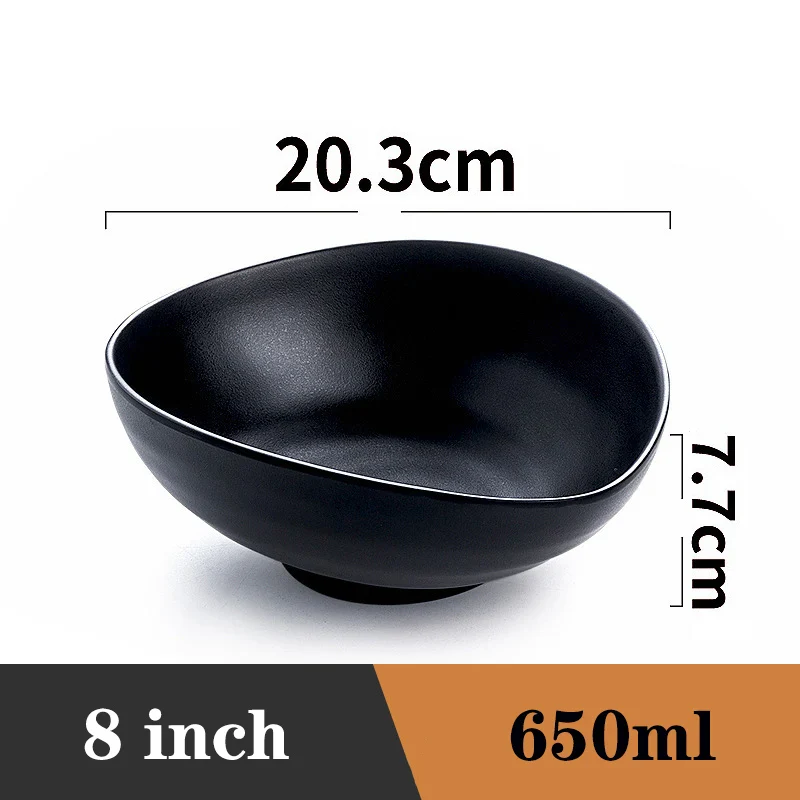 Ramen Bowl Black Plastic Japanese Style Noodle Bowl - Image 34